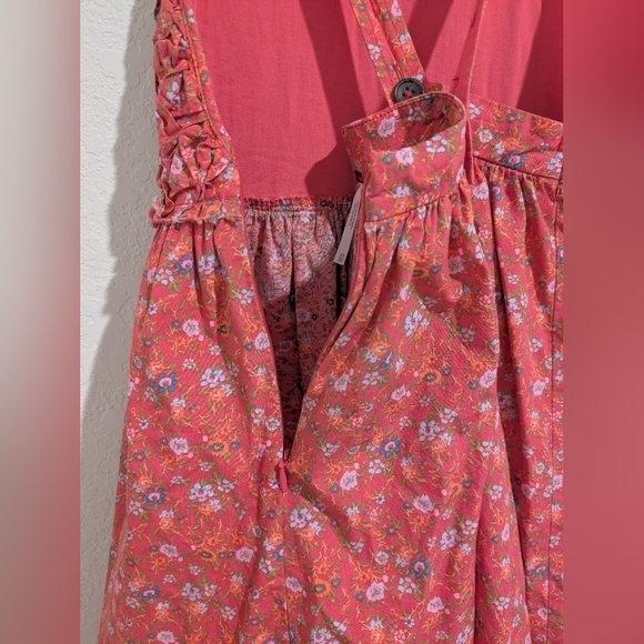 Free People Red Ditsy Floral Smocked Sleeveless Flowy Petunia Mini Dress Girly - Picture 10 of 13
